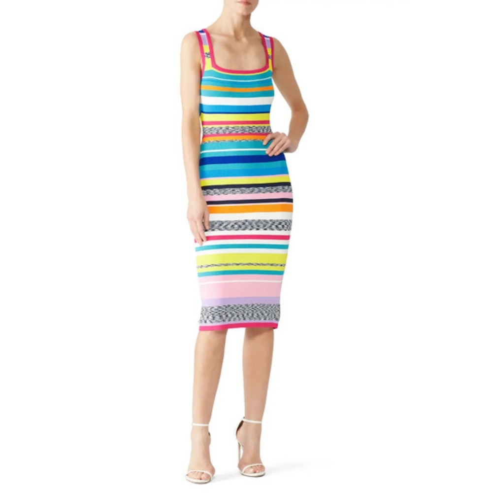 Milly Rainbow Stripe Bodycon Dress